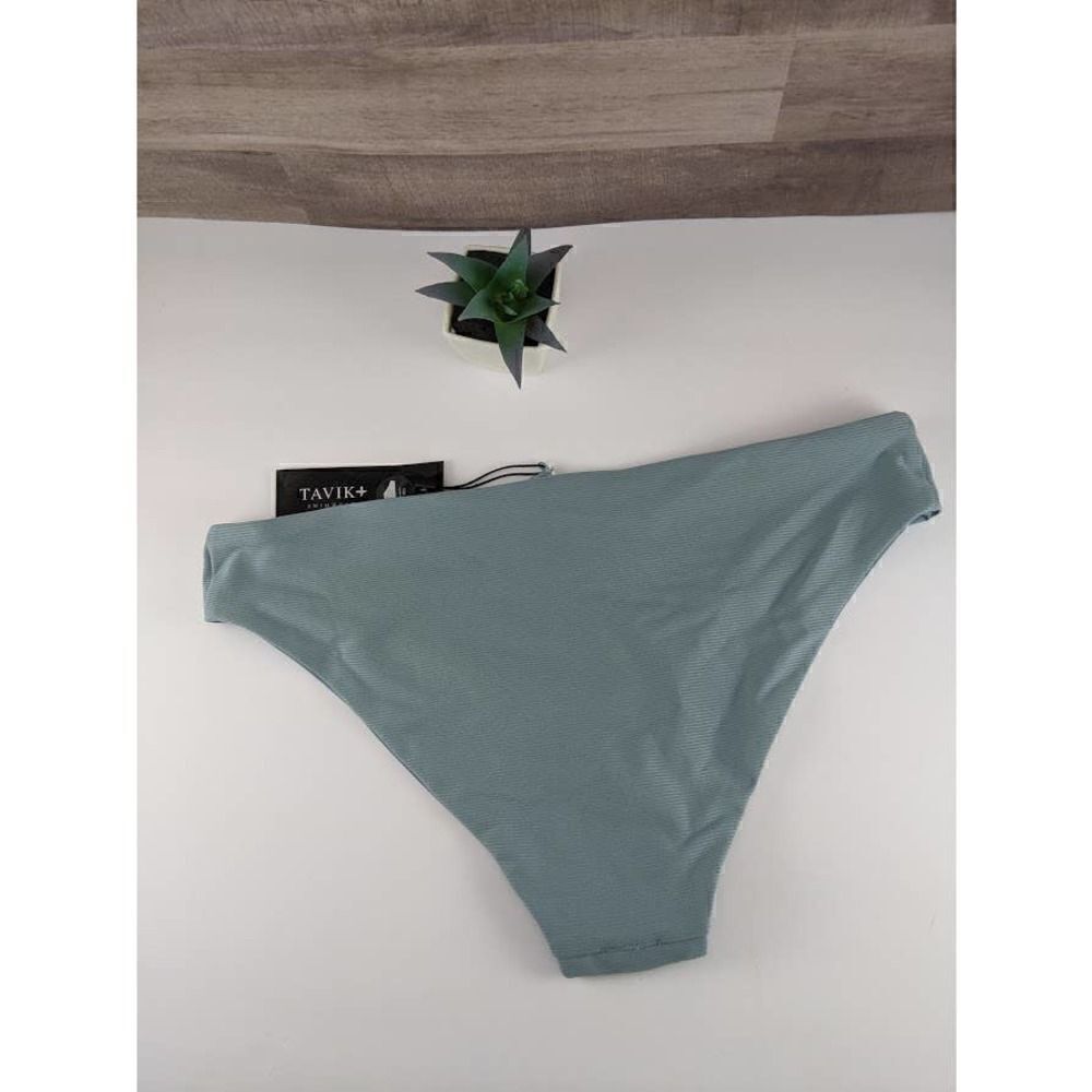 Tavik Ribbed Blue Full Coverage Bikini - Picture 2 of 15